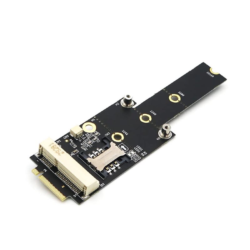 SUPERPLUS Mini PCI-E to M.2(NGFF) Key M Adapter with SIM Card Slot - Image 1